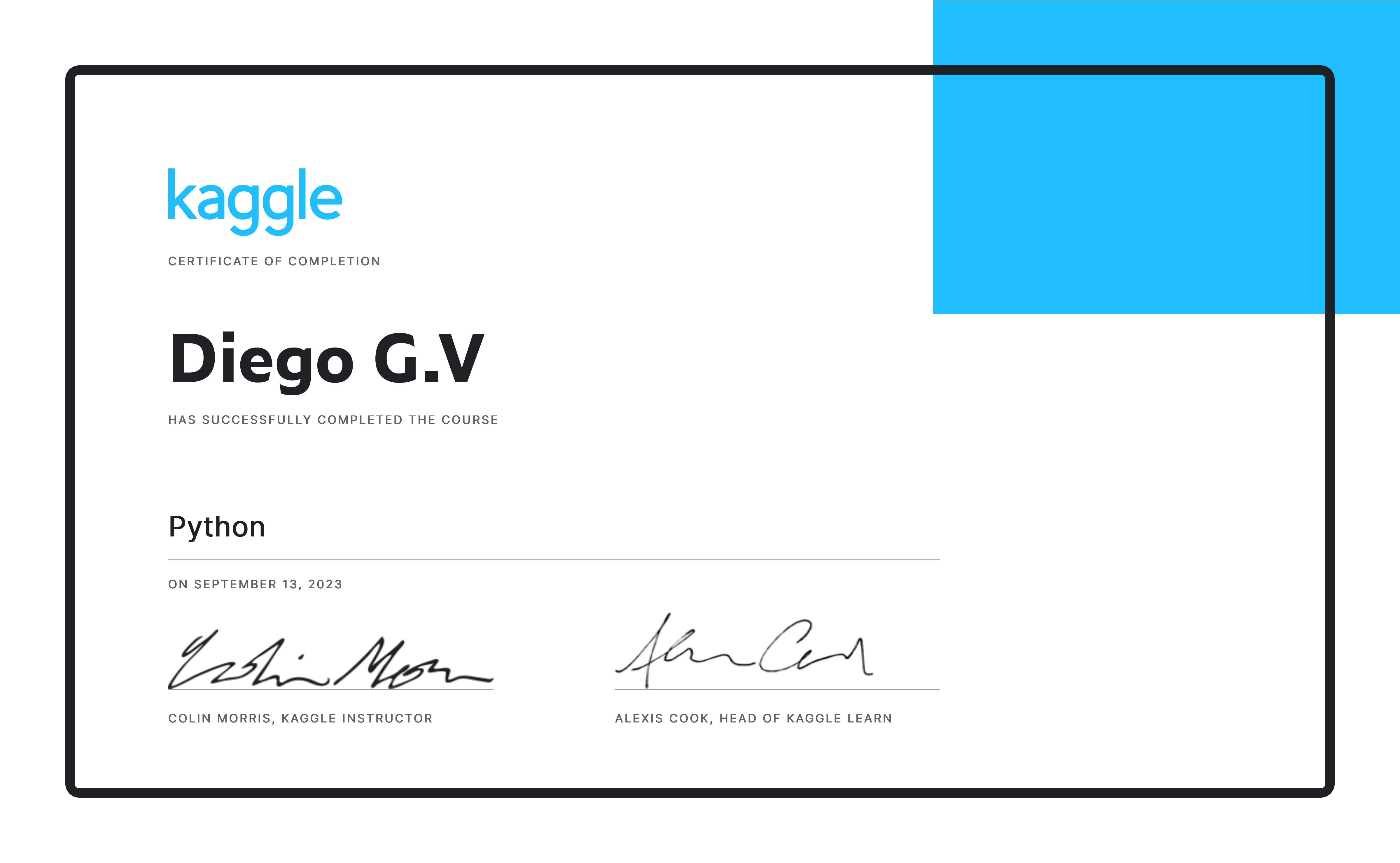 Certificate for Python